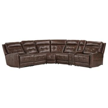 Simeon Collection 6-Piece Power Recliner Sectional in Acorn, , large