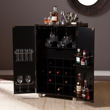 Southern Enterprises Cape Town Contemporary Bar Cabinet in Black, , large