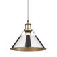 Golden Lighting Orwell 1-Light Medium Pendant with Chrome Shade in Aged Brass, , large