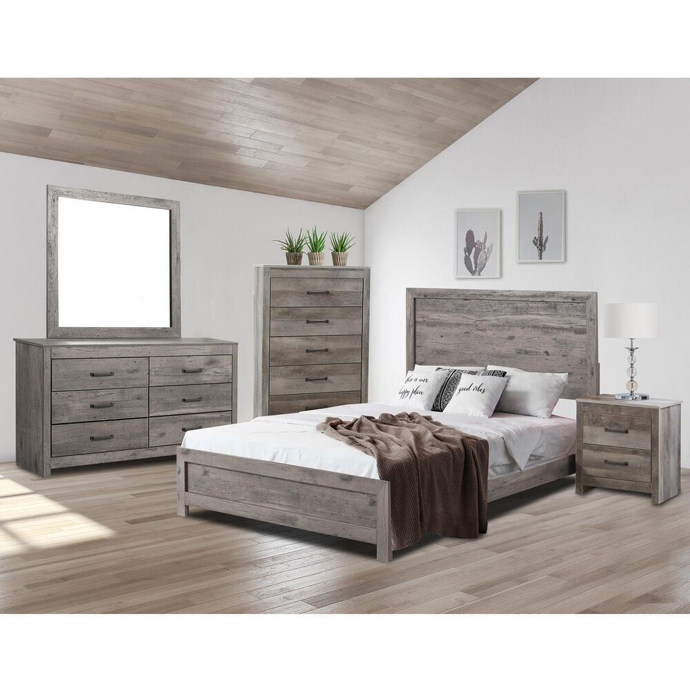 Seven Stars Langston 4 Piece Full Bed Set in Manaslu Oak, , large