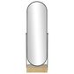 Maple and Jade 67" Oval Floor Mirror with Wood Base in Black and Brown, , large