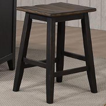 Radius Ashford 24" Saddle Counter Stool in Black and Rustic Walnut, , large