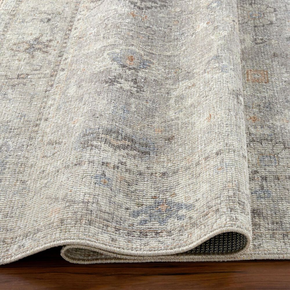 Surya Davina 6&#39;7&quot; x 9&#39; Medium Gray, Light Beige, Brown, Denim and White Area Rug, , large