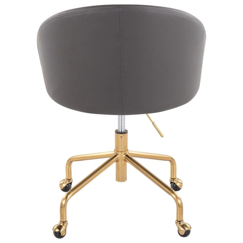 Lumisource Claire Task Chair with Grey Cushion in Gold, , large