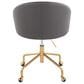Lumisource Claire Task Chair with Grey Cushion in Gold, , large
