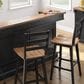 Ashley Wildenauer Swivel Bar Stool in Brown and Satin Black, , large