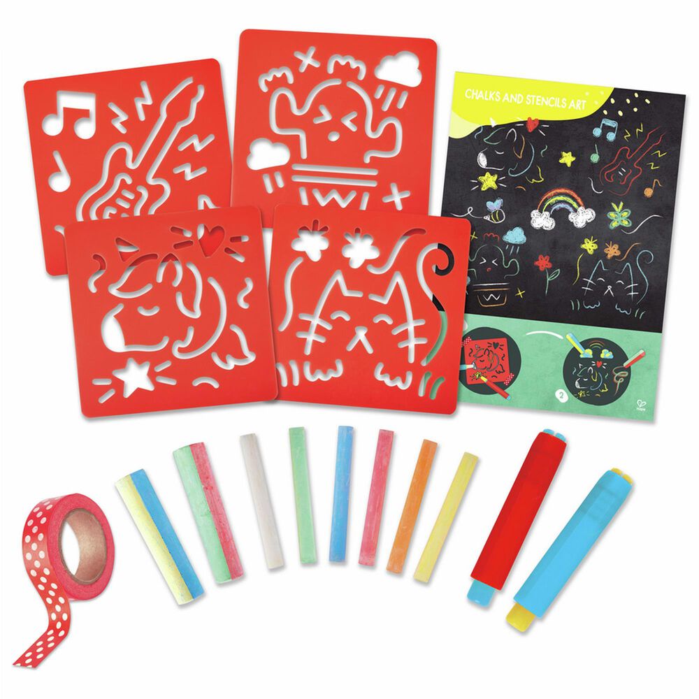 Hape Toys Chalks and Stencils Art in Multicolor, , large