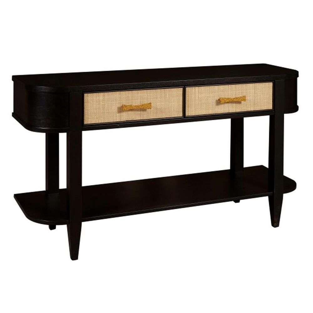 Accentric Approach Rounded Console Table in Coastal Black, , large