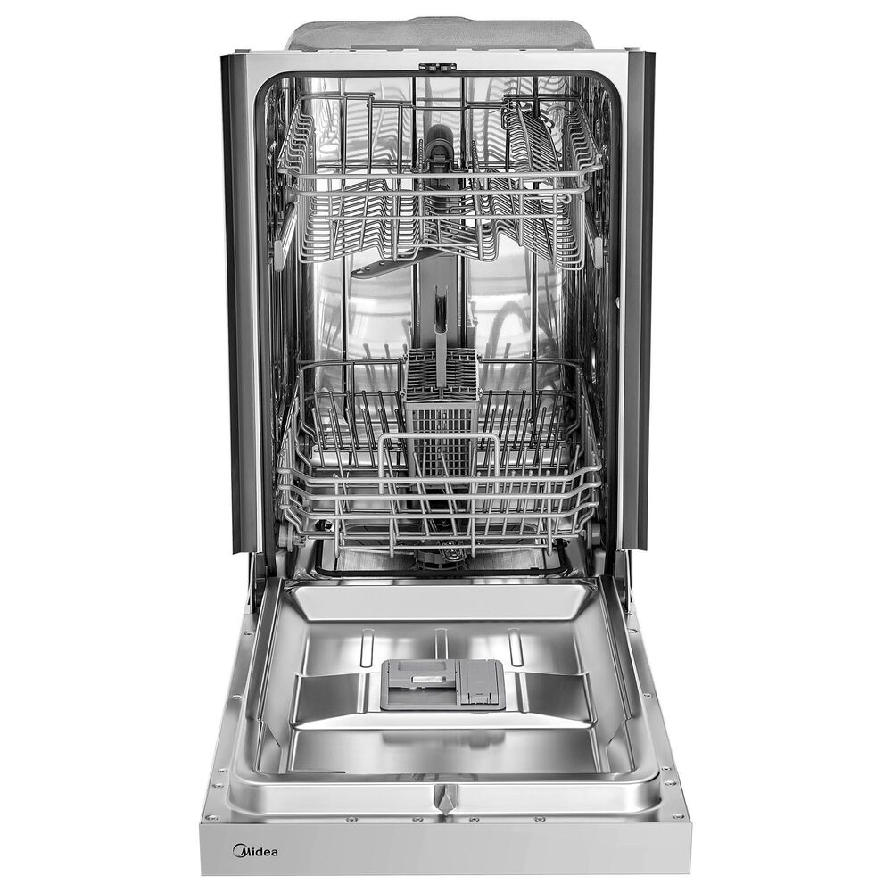 Midea 18" Front Control Built-In Dishwasher in Stainless Steel, , large