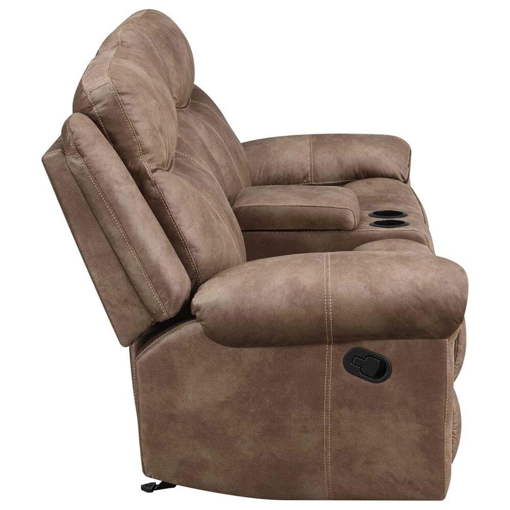 Steve Silver Nashville Manual Glider Recliner Console Loveseat in Cocoa, , large