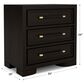 Shannon Hills Lydia 3-Drawer Nightstand in Dark Cabernet with USB Ports, , large