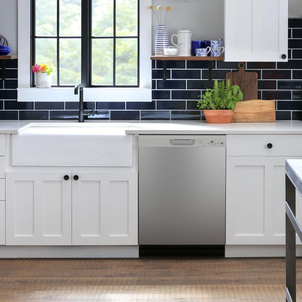 GE Appliances 24&quot; Built-In Integrated Handle Dishwasher with Front Control and 52 dBA in Stainless Steel, , large