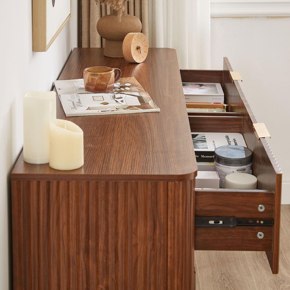 Hearth and Haven 6-Drawer Dresser in Walnut, , large