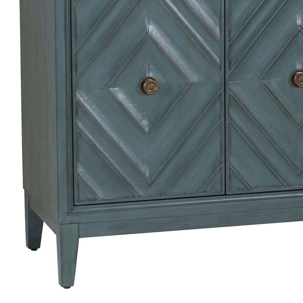 Linon Home Decor Dian Diamond 2-Door Cabinet in Blue, , large