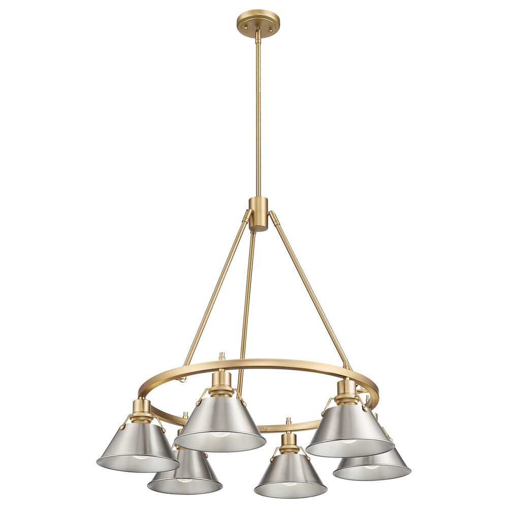 Golden Lighting Orwell 6-Light Chandelier with Pewter Shade in Brushed Champagne Bronze, , large