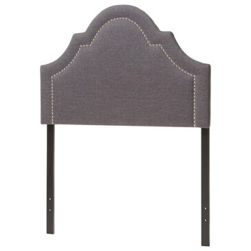 Baxton Studio Rita Twin Upholstered Panel Headboard in Dark Grey, , large
