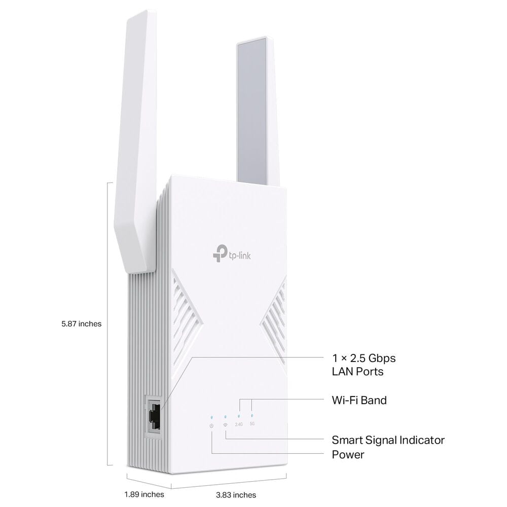 TP-Link Archer RE235BE Dual-Band Wi-Fi 7 Range Extender in White, , large