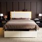 HOMLUX Full Upholstered Platform Storage Bed Frame in Beige, , large