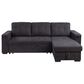 HOMLUX 95"W Reversible Sleeper Sectional Sofa with Storage Chaise, Cup Holders, USB, in Black, , large
