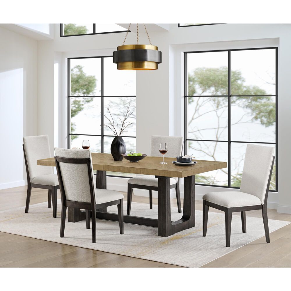 Emerald Home Furnishings Sutton Place Trestle Dining Table in Caramel and Cocoa - Table Only, , large