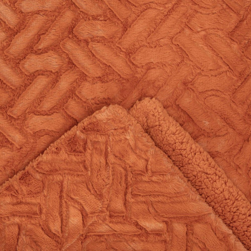 50&quot; x 65&quot; Cloud Faux Fur Throw Blanket in Orange, , large