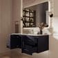Lexora Home Geneva 48" Single Bathroom Vanity in Navy Blue with 2 cm White Carrara Marble Top and Rectangular Sink, , large