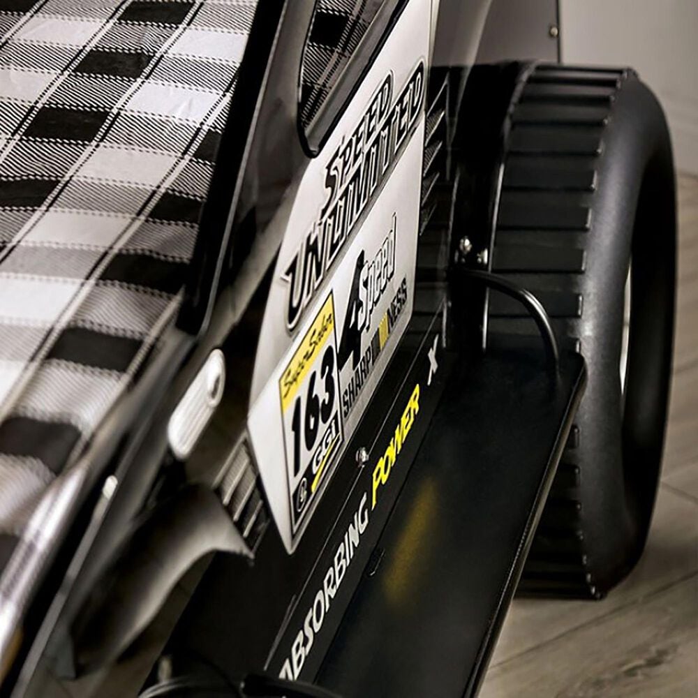 Furniture of America Speed Jump Twin Bed in Black, Silver and Yellow with LED Lights, , large