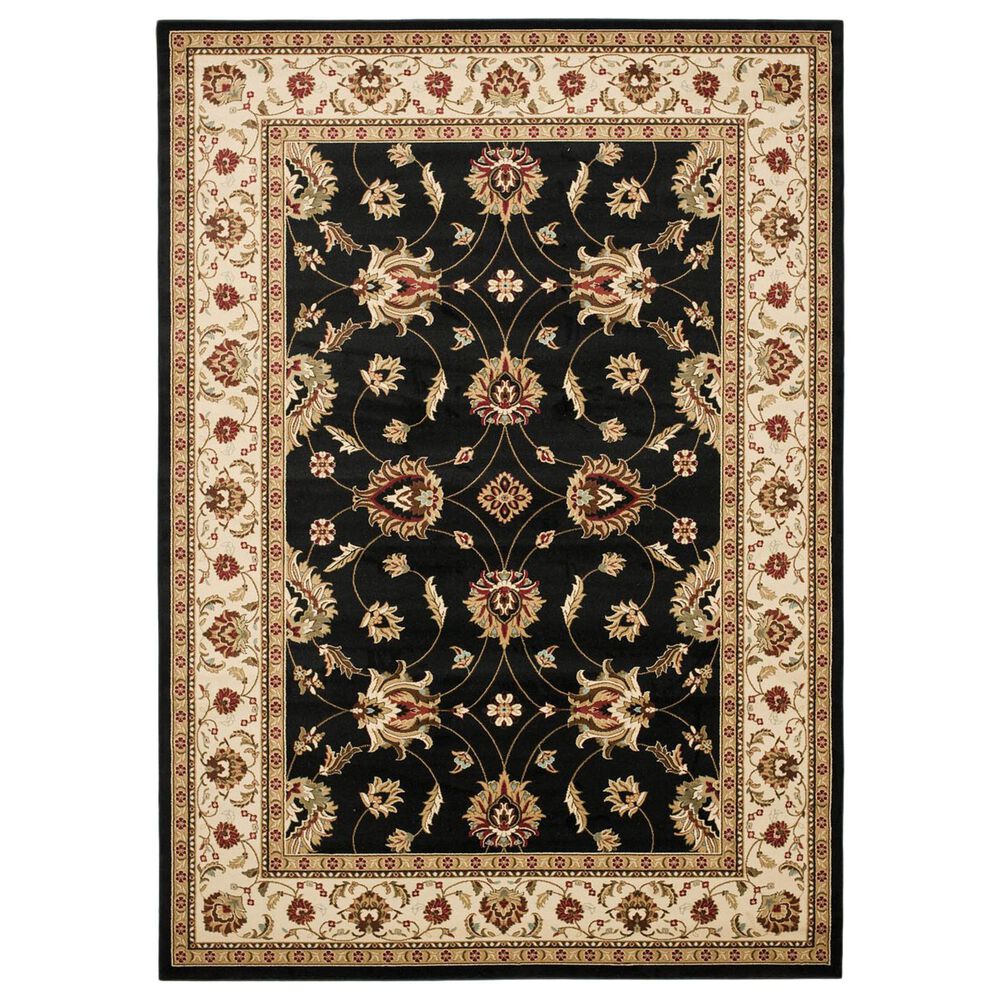 Safavieh Lyndhurst LNH553 8" x 11" Black and Ivory Area Rug, , large