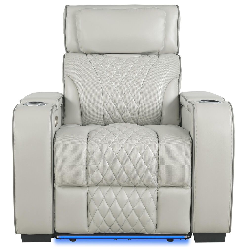 Titanic Furniture All Star Power Recliner with Power Headrest in Gray, , large