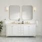 James Martin Vanities Chicago 72" Double Bathroom Vanity in Glossy White with 3 cm Eternal Marfil Quartz Top and Rectangular Sinks, , large