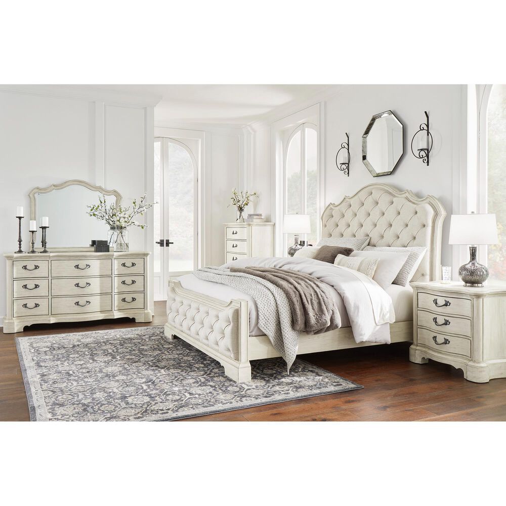 Millenium Arlendyne King Upholstered Bed in Antique White, , large