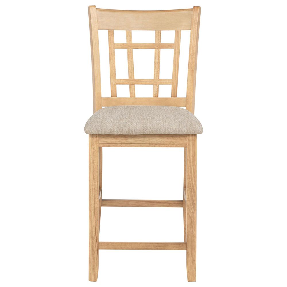 Pacific Landing Lavon 5-Piece Oval Counter Height Dining Set in Light Oak, , large