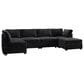 HOMLUX 6-Piece Mod Sectional with Chaise in Black, , large