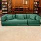 Jaxx Unsofa Stationary Sofa in Peacock Green Velvet, , large