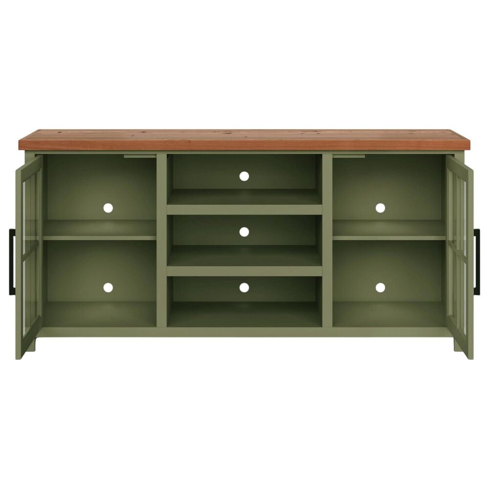 Legends Home Vineyard 67" TV Stand Console in Sage Green and Fruitwood, , large