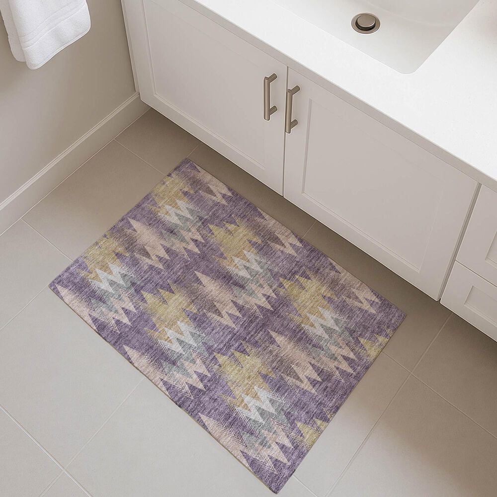 Dalyn Rug Company Soft Essentials Chevron Plum 2'6" x 3'10" Area Rug, , large