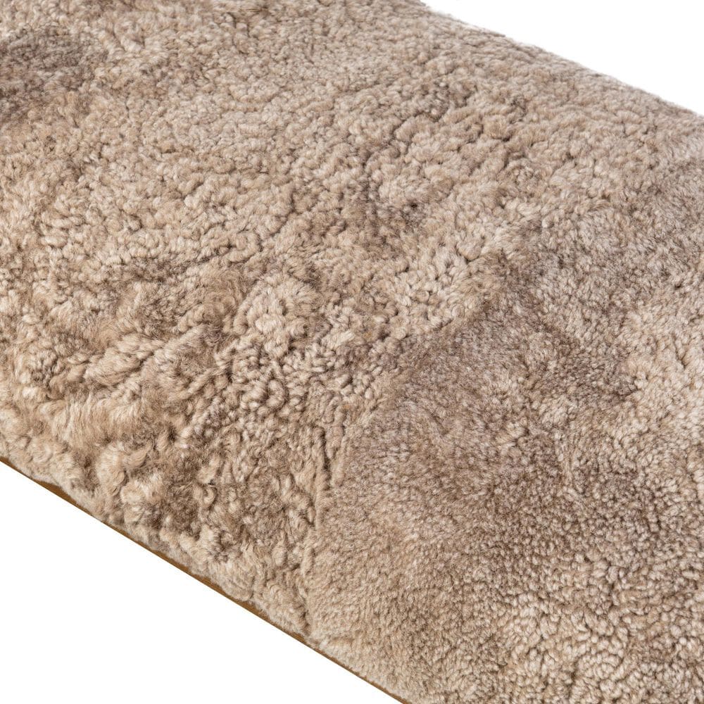 Four Hands Demi Accent Bench in Beige Shearling, , large