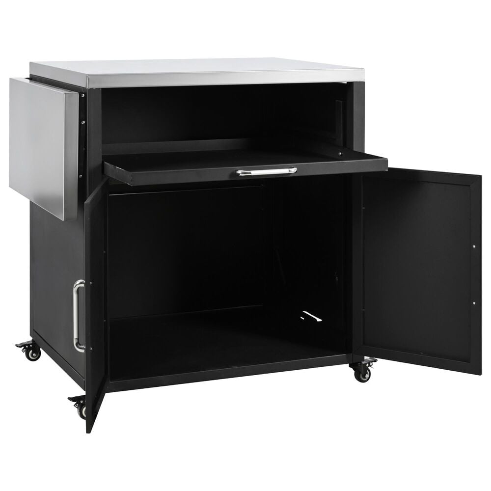Hearth and Haven Patio Serving Cart in Matte Black, , large