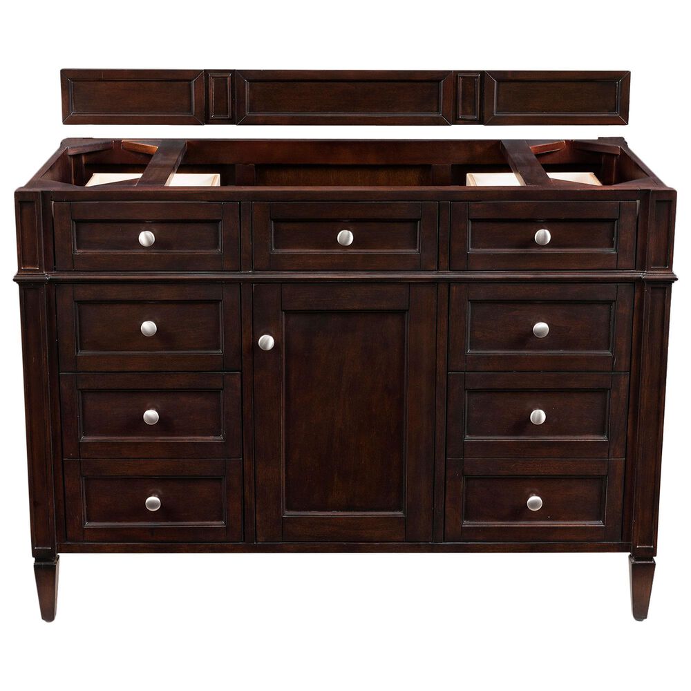 James Martin Vanities Brittany 48&quot; Single Bathroom Vanity in Burnished Mahogany with 3 cm Arctic Fall Solid Surface Top and Rectangle Sink, , large