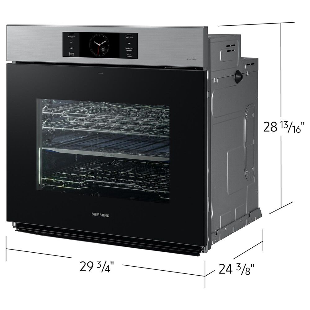 Samsung Bespoke 2-Piece Kitchen Package with Stainless Steel Bespoke 30" Single Wall Oven and Black 30" Induction Cooktop, , large