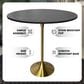 Leisuremod LeisureMod Verve Collection Modern Bar Height Table Brushed Gold Base with 48 Round Black Marbelized Sintered Stone Top, , large