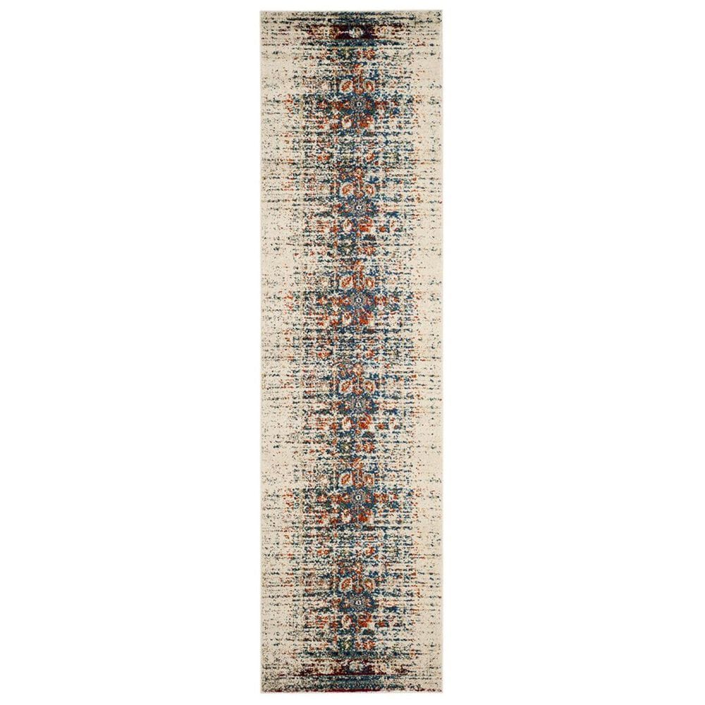 Safavieh Monaco MNC208M-212 2"2" x 12" Ivory/Blue Runner, , large