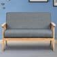 HOMLUX 45" Stationary Loveseat with Solid Wood Arms in Gray, , large