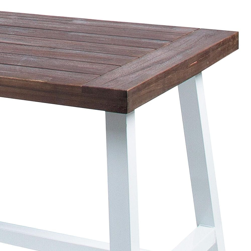 Hearth and Haven Carlie Outdoor Dining Table in Brown and White - Table Only, , large