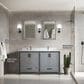 Lexora Home Ziva 60" Double Bathroom Vanity in Dark Grey with 2 cm White Cultured Marble Top and Rectangular Sinks, , large