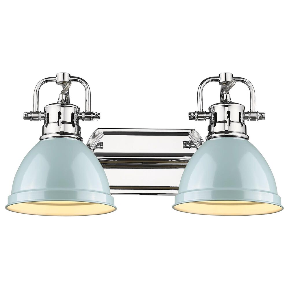 Golden Lighting Duncan 2-Light Bath Vanity in Chrome and Glossy Light Blue, , large
