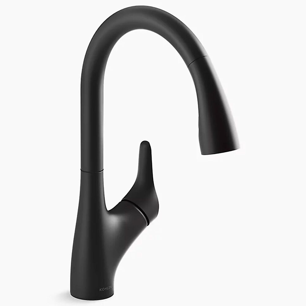 Kohler Rival Pull-Down Kitchen Sink Faucet in Matte Black, , large