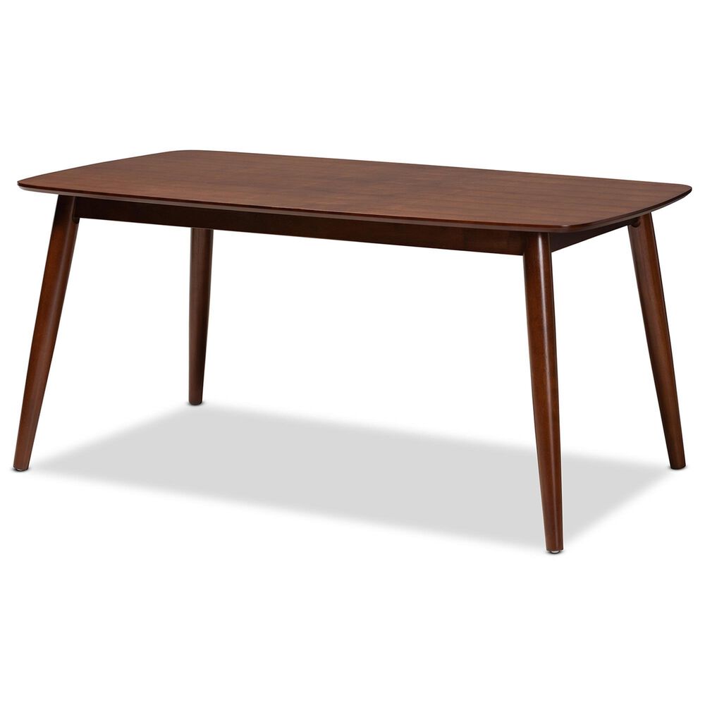 Baxton Studio Edna Dining Table in Walnut - Table Only, , large