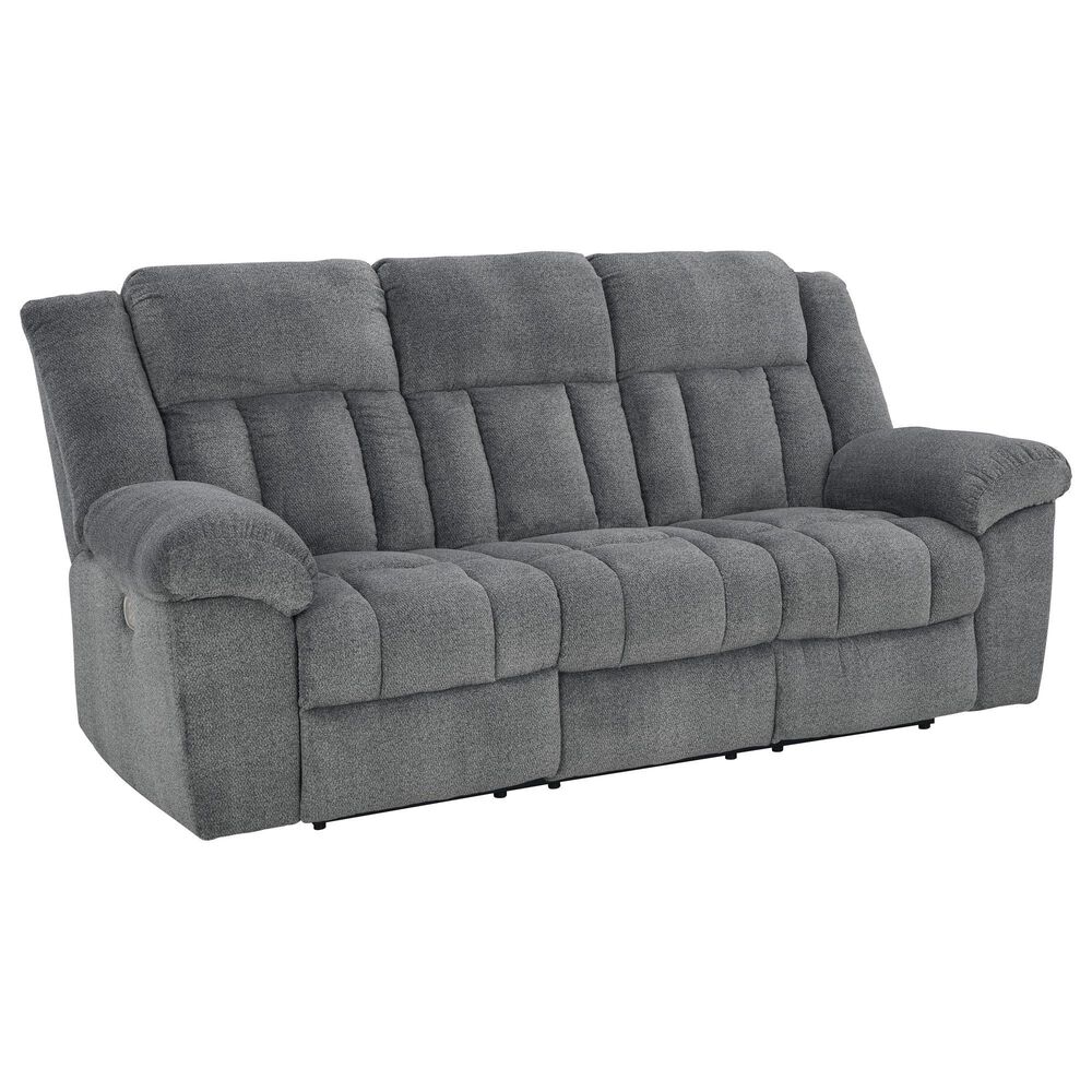 Ashley Tip-Off Power Reclining Sofa in Slate, , large