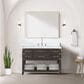 Lexora Home Norwalk 48" Single Bathroom Vanity in Brown Oak with White Carrara Marble Top and Rectangle Sink, , large